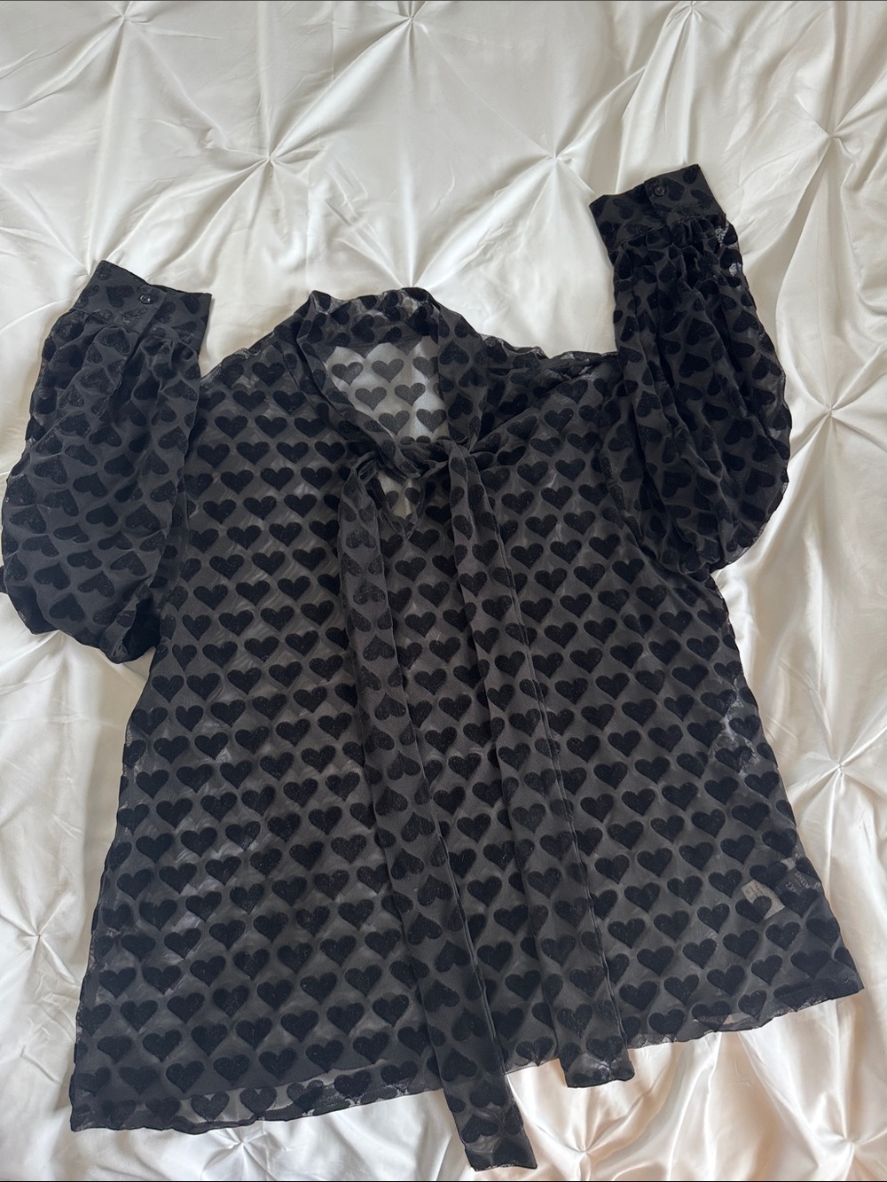 SHEIN Black Women's Blouse with Heart Motif